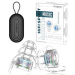 Hearprotek Hi-Fi Spirit Concert Ear Plugs, Reusable High Fidelity Calmer Earplugs for Ear Protection, Noise Reduction, Musician, Misophonia, Rave, Motorcycles, Airplane, Travel-S (Iridescent)