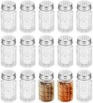 Jucoan 16 Pack Retro Style Salt and Pepper Shakers Set, 2oz Clear Glass Salt Shakers with Stainless Steel Lids for Kitchen, Tabletop, Restaurant