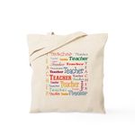 CafePress Teacher Teacher Teacher Tote Bag Natural Canvas Tote Bag, Reusable Shopping Bag