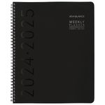 AT-A-GLANCE Planner 2024-2025 Academic, Weekly & Monthly, 8-1/4" x 11", Large, Monthly Tabs, Flexible Cover, Contemporary Lite, Black (7057XL05)