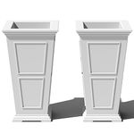 Veradek Brixton Tall Planter - 2 Pack (28 inch, White)