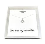 You Are My Sunshine Message Card, Silver Sun Necklace (Box) Miss Fit Boutique