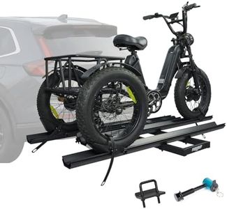 Hitch Mount Trike Rack for Tricycles - Bike Rack with 3 Ramps for Fat Tires Electric Trike, Adjustable Etrike Rack for Adult Tricycle, Folding Trikes Carrier for Cars, Trucks, SUVs, RVs 2" Receiver