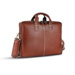 HAMMONDS FLYCATCHER Genuine Leather Office Bag for Men - Laptop Bag for Men - Padded Laptop Compartment, Fits 14 Inch Laptop - Adjustable Strap, 1 Year Warranty - Office, Travel, Daily Use - Tan