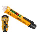 INGCO AC Voltage Detector, Non-Contact Voltage Tester, 12-1000V AC Voltage Detector Pen, Sound and light Alarm,Circuit Tester Tool with LED, Auto power off