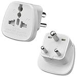 TEC UK - 2 X UK to India Travel Adapter, 3 Pin Prong Plugs for Visitor from UK, Europe, USA, Australia to India (PACK OF 2)