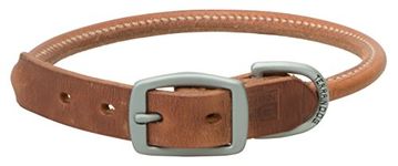 Terrain D.O.G. Harness Leather Rolled Dog Collar, 23" (21-24 in., 1 in. Width), Russet