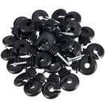 SINJEUN 100 Pack 3.3 Inches Black Electric Fence Insulators, Electric Fence Ring Insulator, Wood Post Screw In Insulators for Electric Fence