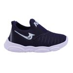 APTUS Kids Lightweight Running Shoes | PVC Sole with Upper Rexin | Slip on Style | Casual Shoes for Dailywear(Navy, 12-18M)