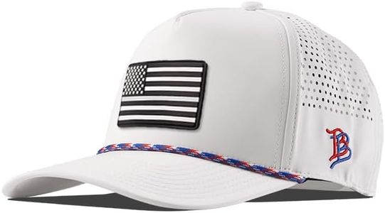 Branded Bills Vintage Old Glory PVC Curved 5 Panel Rope Hat, White/RWB Rope, Fits 7-7 7/8, Adjustable Snapback | Lightweight, Comfort Stretch, & Quick Dry Baseball Cap