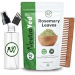 NeutraVed Rosemary Leaves 100g + Comb Applicator + Mist Spray + Neem Comb | Food & Hair Growth | Fresh, Aromatic Leaves for Stronger, Nourished Hair | Know Quality Packed Zipper Pouch 100g