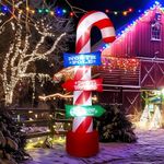 SOLLED 8 FT Outdoor Candy Cane Stacking Sign Inflatables with LED Lights Blow Up Yard, Garden, Outdoor Inflatable Christmas Candy Canes Xmas Blow Up Decor for Holiday,Outdoor Dec for Christmas Parties