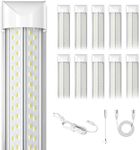 ELEKICO 8FT LED Shop Light, Super Bright 100W Shop Lights, 15000LM 5000K 8 Foot Led Lights, Linkable 96" LED Shop Lights Lighting for Garage with Plug, V Shape T8 8' Led Light Fixtures 10 Pack