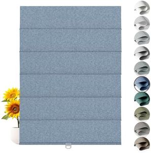 Sulugood Cordless Roman Shades for Windows - Custom Size White, Blackout Roman Shades Fabrics, Roman Blind for UV Protection Thermal Insulation for Bedroom, Living Room, Office