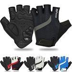 GERZHIUBN Cycling Gloves Gel Padded Half Finger Bike Bicycle Shock-Absorbing Anti-Slip MTB Road Biking Gloves for Men Women,Black