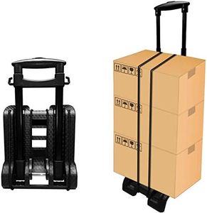 Folding Hand Truck and Dolly,155 lbs Heavy Portable Trolley Compact Utility Cart, 2 Wheels Solid Construction,Adjustable and Lightweight for Luggage, Personal, Travel, Moving and Office Use