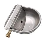 MUALROUS Cattle Drinker Waterer Trough Stainless Steel Automatic Drinking Bowl with Float Valve for Dog Horse Cattle Goat Sheep