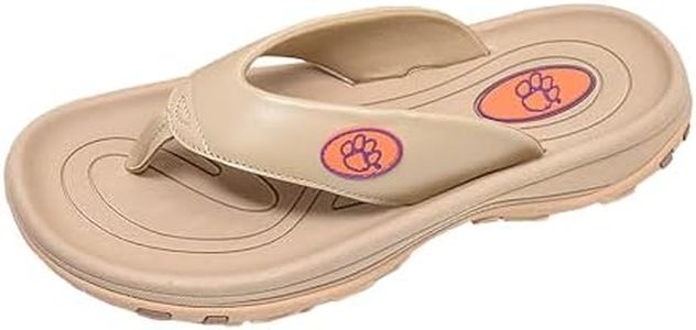ZORIZ Collegiate Series Golf Sandal Tan, Clemson 9