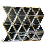 Diflart Mirror Glass Mosaic Tile Gold Black 3 Inch Triangle Beveled Reflection Tiles for Kitchen Backsplash Bathroom Wall 5 Sq.ft