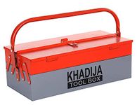 KHADIJA Metal 3 Compartment Tool Box (Red Grey)