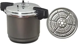 Granite Ware Pressure Canner and Cooker/Steamer, 7 Pint Jars or 8 Half-Pint Jars, 12-Quart, Black