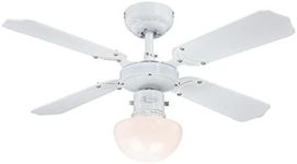Westinghouse Lighting Portland Ambiance Indoor Ceiling Fan, Metal, e27, 1 W, White Finish with Reversible White/Beech Blades