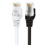 BlueRigger CAT6 Ethernet Cable (25FT-2PACK, 1000Mbps, 550MHz, Shielded, High Speed Gigabit Internet, RJ45) Snagless Network LAN Patch Cord- for Gaming, Router, Modem, PC, Hub, Switch