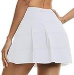 Jhsnjnr Womens Pleated Skirts with Shorts Athletic Workout Running Sports Golf Skirt White