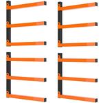 smusei 4 Pack Lumber Storage Rack 3 Level Wall Mount Wood Rack Organizer Overhead Lumber Wood Storage Metal Rack for Garage Shop Indoor Outdoor