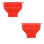 Karp Microwave Silicone Popcorn Maker Collapsible Bowl With Lid & Convenient Handles - (Pack Of 2, Red Color)