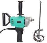 UMG(ultimate machinery & goods)® Portable 220V Electric Stirrer Paint Cement Putty Paste Feed Mixer Blender Multipurpose Stirring Machine Rotary Tool (14 mm) Single Speed RED Color