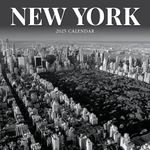 New York B&W 2025 Large Wall Calendar, by Fresh Publishing, Size 302mm x 604mm (Open), Thick & Sturdy Eco Friendly (FSC) Paper.