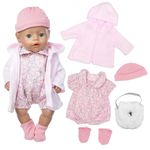 Doll Clothes Hats Accessories for 14-16 Inch Baby Dolls, 30-45cm New Baby Doll Outfits Jumpsuit Coat Plush Bag Socks, Baby Doll Clothes Outfit Accessories for Girls/Boys Birthday Gifts (No Doll)