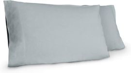 Organic Flannel Pillowcases King Size Set of 2 - Ultra Comfortable 100% Organic Cotton Pillow Cases King Size with Premium Smooth Brushed Finish and Envelope Closure (Shore, King)