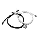 2pcs Magnetic Couple Bracelets for Women Men, Sun and Moon Attraction Matching Handmade Bracelet Lover Gifts for Boyfriend Girlfriend Best Friend, middle, Metal, rope