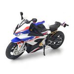 PICKNIES Die Cast Metal Motorcycle Toy with Light & Sound for Kids | Realistic Design | 1:12 Scale Model | Collectible | Bike Replica | Miniature (BMW S1000 RR - White)