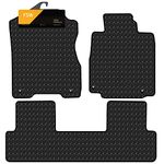 FSW - Tailored Car Mats - Cr-V 2012-2018, 3pc Set (with Fixings) - HEAVY DUTY 3mm Rubber Matting - Anti Slip Mat - Waterproof, Non Slip Car Floor Mat - Clips & Anti Slip Backing - 3XL Floor Mat Set