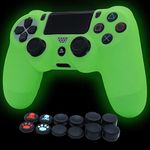 Ps4 Controller Skin Silicone Cover in Dark Protective Case for PS4/slim/PS4 Pro Dualshock 4 Controller (Green)