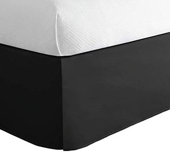 Today’s Home Microfiber Bed Skirt Dust Ruffle Classic Tailored Styling 14" Drop California King, Black