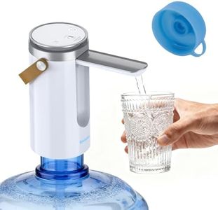 Myvision Water Dispenser for 5 Gallon Bottle, Portable USB Charging Electric Water Pump, Drinking Water Jug Pump for Home, Kitchen, Living Room, Office, Camping, Universal for 3-5 Gallon,Pro White