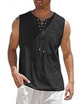 COOFANDY Men's Cotton Linen Tank To