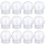 12 Pieces DIY Water Globe Snow Globe 2.7 Inch (69mm) Height Clear PET Plastic with Screw Off Cap for DIY Crafts Christmas Decoration