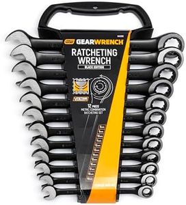 GEARWRENCH Metric Combination Ratcheting Wrench, Black Edition, 12-Pieces Set, 9412BE