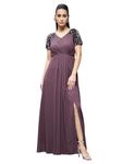 Miss Chase Women's Relaxed Fit Maxi Georgette Dress (MCSS22D16-18-271-03, Mauve, S)