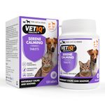 VETIQ Serene Calming Tablets for Cats & Dogs, Helps with Noise, Fireworks, Separation Anxiety & Travel Anxiety, 120 Tablets