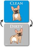 French Bulldog Dog Butt Clean Dirty Dishwasher Magnet, Reversible Dish Washer Refrigerator Sign, Double Sided Strong Kitchen Flip Indicator, Bonus Magnetic Plate, Funny Bulldog Design