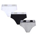 DKNY Men's Cotton Briefs, Black/White/Grey, M