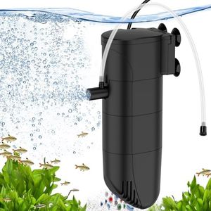 fishkeeper Submersible Aquarium Filter, 106GPH 4-Stage Fish Tank Filter Adjustable Air Flow Powerful Internal Filter for 10-30 Gallon Tank with Filtration Oxygenation Circulation (6W)