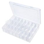 GOTRUST Clear Plastic Jewelry Box Plastic Storage Boxes with 24 Compartments Clear Jewelry Sorting Boxes Earring Storage Containers for Beads Tool Small Accessories