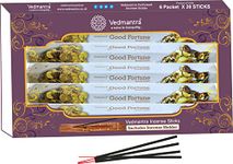 Vedmantra® 6 Premium Incense Gift Set (6 Packs x 20 sticks-Total 120 Aroma Sticks) + Incense Holder (Good Fortune)